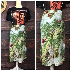 Vintage 90’s GAP silk midi pencil skirt